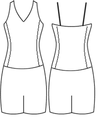 Low bodice V cami with side panel